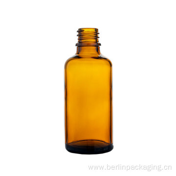 Amber Round Glass Lotion Bottle